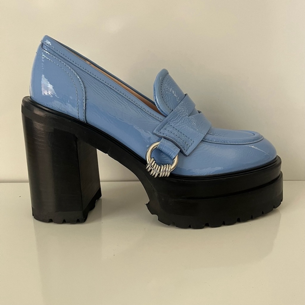 AGL Light Blue Platform Loafers - Picture 14 of 14